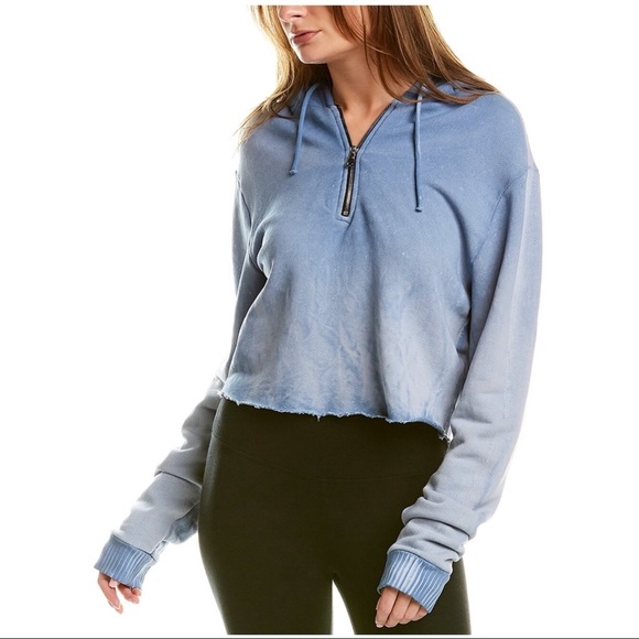 Cotton Citizen Tops Cotton Citizen Half Zip Crop Hoodie Poshmark
